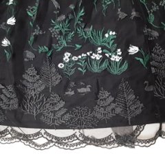 SUPER HAKKA「花舞う森辺刺繍チュールレース×コットンタイプライターギャザースカート」 F画像