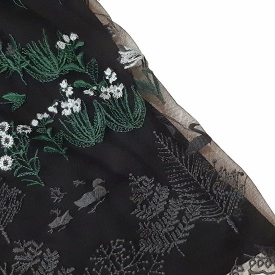 SUPER HAKKA「花舞う森辺刺繍チュールレース×天竺×コットンタイプライターブラウス」 F画像