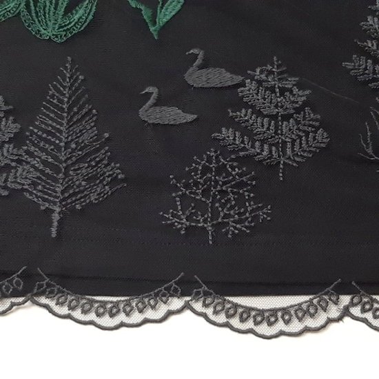 SUPER HAKKA「花舞う森辺刺繍チュールレース×天竺×コットンタイプライターブラウス」 F画像