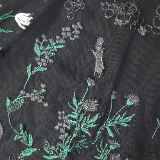 SUPER HAKKA「花舞う森辺刺繍チュールレース×天竺×コットンタイプライターブラウス」 F画像
