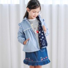 SLAP SLIP(スラップスリップ) 「フード付きフリルリバーシブルタフタジャケットgirls」(80-130cm) 画像