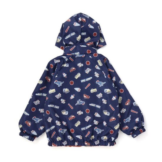 SLAP SLIP(スラップスリップ) 「フード付き恐竜＆乗り物刺繍タフタリバーシブルラグランジャケットboys」(80-130cm) 画像