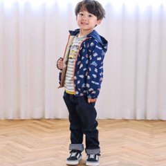 SLAP SLIP(スラップスリップ) 「フード付き恐竜＆乗り物刺繍タフタリバーシブルラグランジャケットboys」(80-130cm) 画像