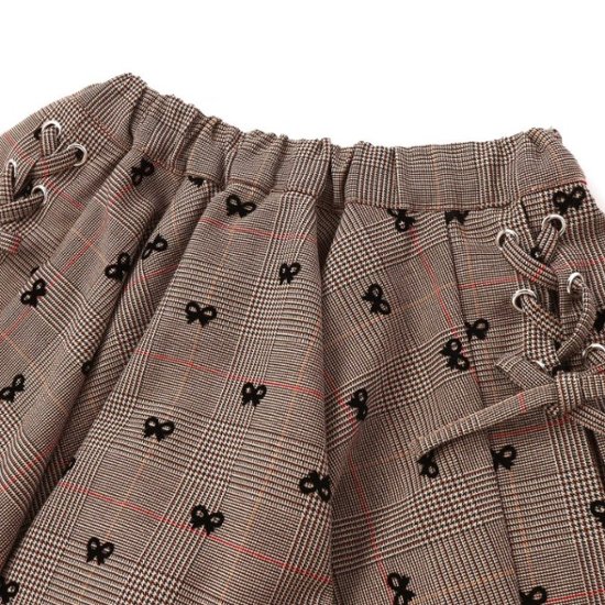 nexchic (ネクシック) 「チェック柄サイドレースアップギャザースカパン」(130-150cm) 画像