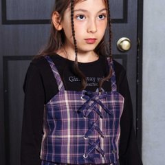 nexchic (ネクシック) 「チェック柄ビスチェ＋Tシャツセット」(130-150cm) 画像