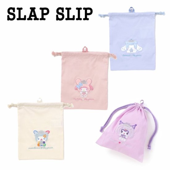 SLAP SLIP 【サンリオコラボ】「キャラクターパッチ刺繍巾着袋」ワンサイズ メール便対応可画像