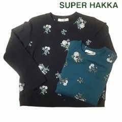 SUPER HAKKA「ホワイトローズ刺繍 裏毛プルオーバー」 Fの画像