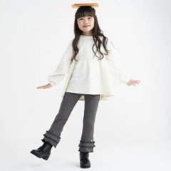 nino「裾フリルリブカットソーロングパンツ」(90-140cm) 【メール便送料無料】画像