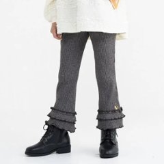 nino「裾フリルリブカットソーロングパンツ」(90-140cm) 【メール便送料無料】画像