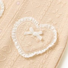 SLAP SLIP baby (スラップスリップ) 「 ハートモチーフふくれジャガードバーオール」Free(50-70cm)  メール便対応可画像