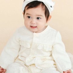 SLAP SLIP baby (スラップスリップ) 「 ハートモチーフふくれジャガードバーオール」Free(50-70cm)  メール便対応可画像