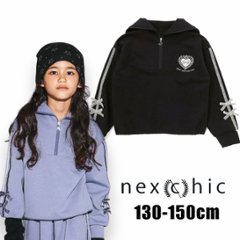 nexchic (ネクシック) 「セーラーカラーハーフジップトレーナー」(130-150cm) メール便対応可の画像