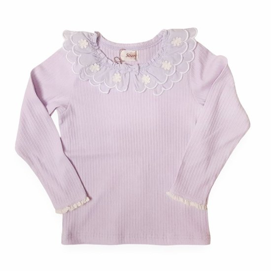 Souris(スーリー)「フリルカラーテレコTシャツ」（100-130cm）メール便送料無料 画像