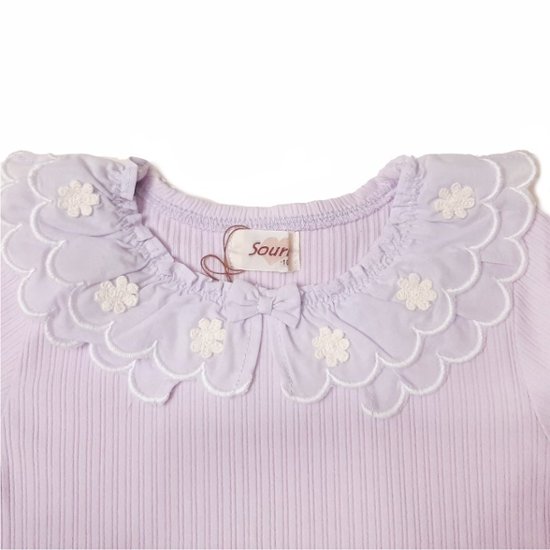 Souris(スーリー)「フリルカラーテレコTシャツ」（100-130cm）メール便送料無料 画像