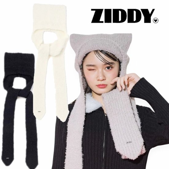 ZIDDY「GILTYネコミミフードタイ マフラー」 FREE メール便対応可画像