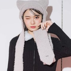 ZIDDY「GILTYネコミミフードタイ マフラー」 FREE メール便対応可画像