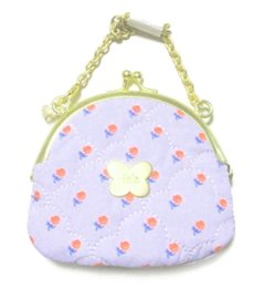 fafa「SELVI キルティングがま口コインケース」（F）ラベンダーSWAN柄　メール便送料198円対応可画像
