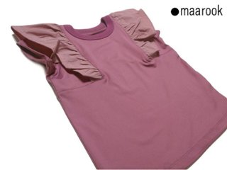 maarook「冷感ストレッチ 形状記憶フリル Tシャツ」(90-160cm)   【メール便送料無料】の画像