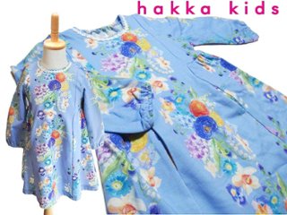 hakka kids「ストライプフラワープリントワンピース」(100-130cm）の画像