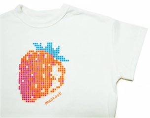 maarook「天竺ピクセルいちごプリントTシャツ」(80-130cm)  【メール便送料無料】画像