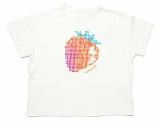 maarook「天竺ピクセルいちごプリントTシャツ」(80-130cm)  【メール便送料無料】画像