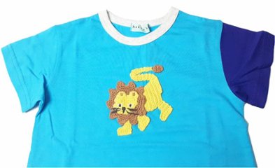 hakka kids「ライオンモチーフ付きTシャツ」(100-110cm） 【メール便送料無料】画像