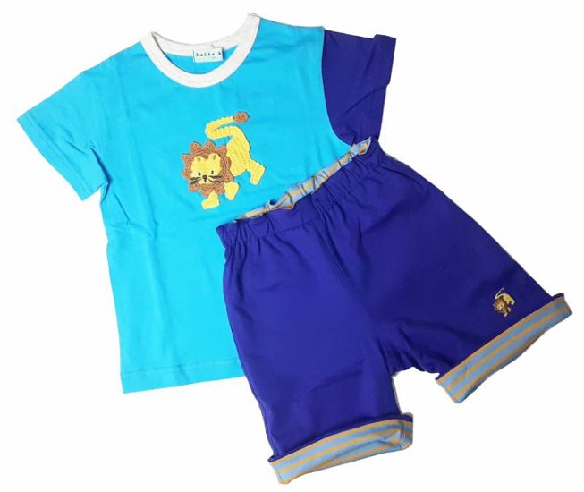 hakka kids「ライオンモチーフ付きTシャツ」(100-110cm） 【メール便送料無料】画像
