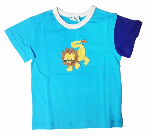 hakka kids「ライオンモチーフ付きTシャツ」(100-110cm） 【メール便送料無料】画像
