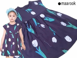 maarook「チューリッププリント天竺ワンピース(90-150cm)  【メール便送料無料】画像