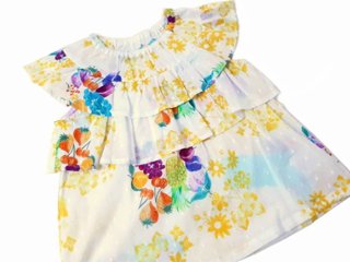 hakka kids「オリジナルスクエアフルーツ＆フラワーPtチュニック」(80-130cm） 【メール便送料無料】の画像