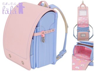 fafaランドセル2026年「クラリーノ 学習院 ムーンスターモデル POWDER PINK×PALE BLUE」 【当店だけのオリジナルダブル特典付】の画像