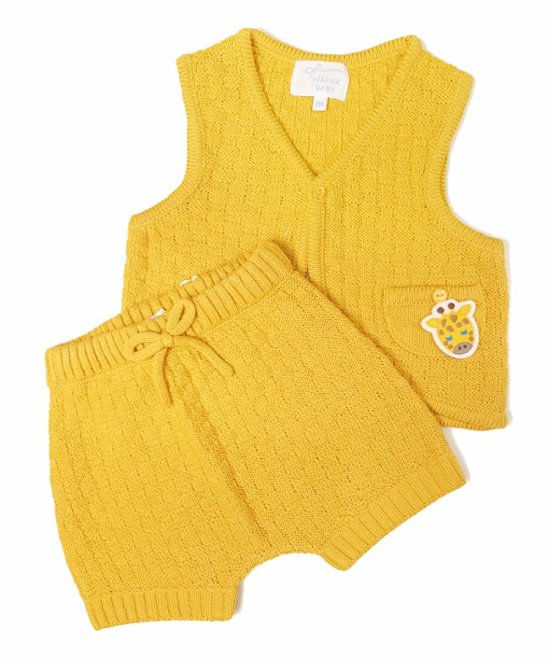 hakka baby「取り外し可能アニマルワッペン付きニットベスト」(70-80cm） 【メール便送料無料】画像