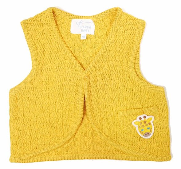 hakka baby「取り外し可能アニマルワッペン付きニットベスト」(70-80cm） 【メール便送料無料】画像