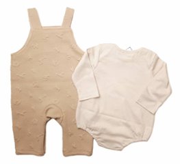 SLAP SLIP 「リボンタイPtボディミニ+キルトサロペット2点セット」(70-80cm) 【メール便対応可】画像