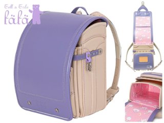 fafaランドセル2026年「クラリーノ キューブ型 VIOLET×BEIGE」 【当店だけのオリジナルダブル特典付】の画像