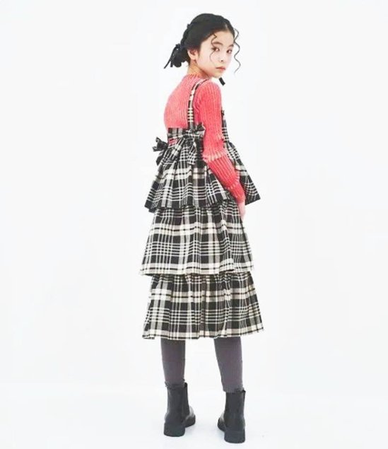 maarook 「タータンチェック ティアードジャンパースカート」 (90-160cm)  画像