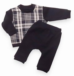 maarook「タータンチェック裏毛トレーナー＆パンツ ベビーセット」(80-90cm)   【メール便送料無料】画像
