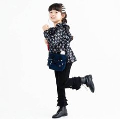 nino「裾フリル コットンリブパンツ」(90-150cm) 【メール便送料無料】画像