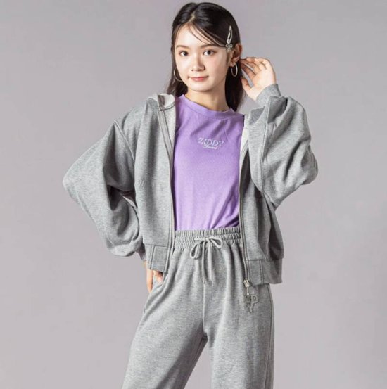ZIDDY「裏毛カットソーパーカー＆ボトム セット」 (140-160cm) 画像