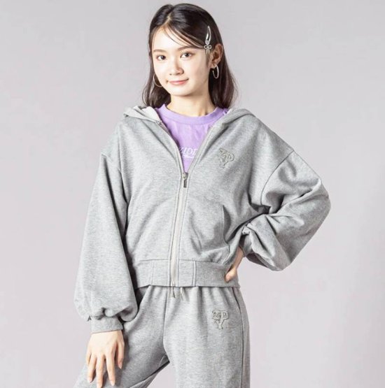 ZIDDY「裏毛カットソーパーカー＆ボトム セット」 (140-160cm) 画像