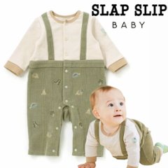 SLAP SLIP(スラップスリップ) 「サロペット風ニットコールロンパース」(70cm) 【メール便送料198円対応】の画像