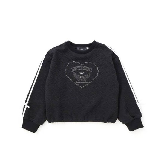 nexchic (ネクシック) 「ハート刺しゅう袖リボンキルトトレーナー」(110-150cm) 画像