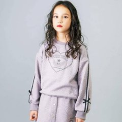 nexchic (ネクシック) 「ハート刺しゅう袖リボンキルトトレーナー」(110-150cm) 画像