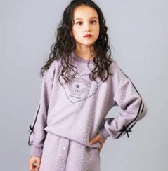 nexchic (ネクシック) 「ハート刺しゅう袖リボンキルトトレーナー」(110-150cm) 画像