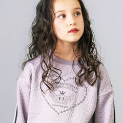 nexchic (ネクシック) 「ハート刺しゅう袖リボンキルトトレーナー」(110-150cm) 画像