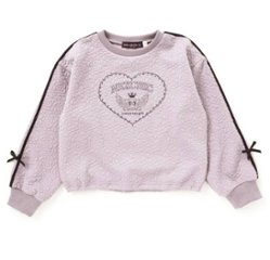 nexchic (ネクシック) 「ハート刺しゅう袖リボンキルトトレーナー」(110-150cm) 画像