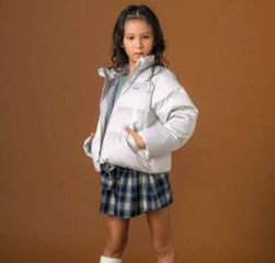 nexchic「ハートロゴタフタダウンジャケット」(140-150cm) 画像