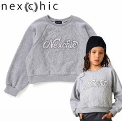 nexchic (ネクシック) 「レースonロゴショート丈トレーナー」(130-150cm) の画像
