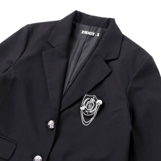 ZIDDY「ロゴエンブレムワッペン付きテーラードジャケット」(150-160cm)画像