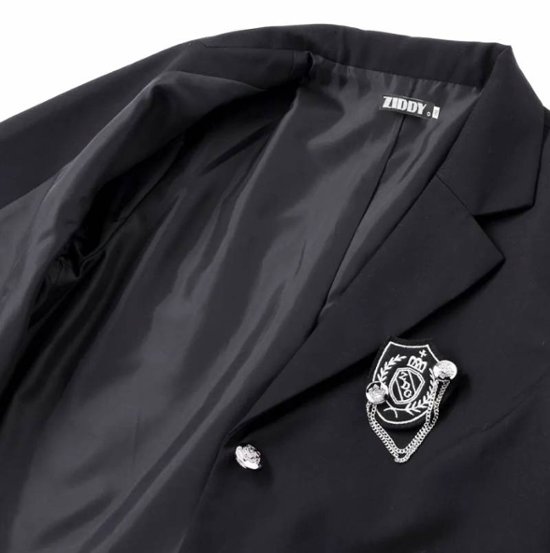 ZIDDY「ロゴエンブレムワッペン付きテーラードジャケット」(150-160cm)画像